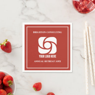 Rotes Geschäftslogo Benutzerdefinierte Firmenparty Serviette