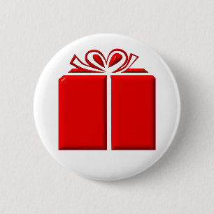Rotes Geschenk mit Bogen Button