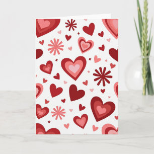 Rotes geschichtetes Valentinsherz-Karte Karte