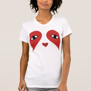 Rotes Gesicht Liebe Herz Augen T-Shirt