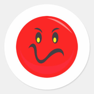 rotes Gesicht Runder Aufkleber