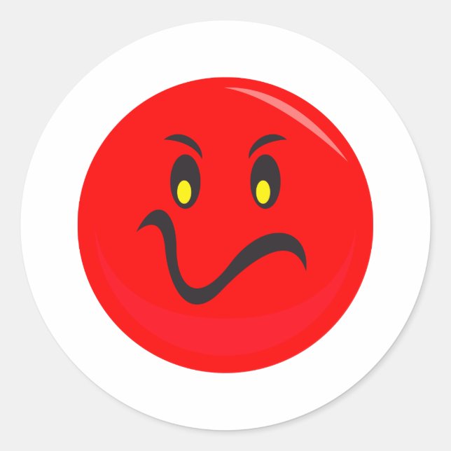 rotes Gesicht Runder Aufkleber (Vorderseite)