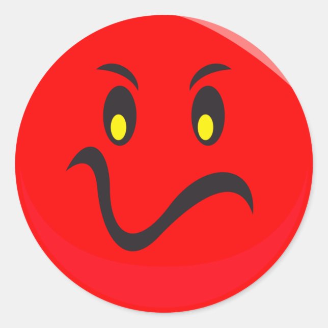 rotes Gesicht Runder Aufkleber (Vorderseite)