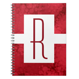 Rotes gesprenkeltes Monogramm Notizblock