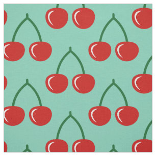 Rotes Gewebe des Kirschdruckmusters DIY Textil Stoff