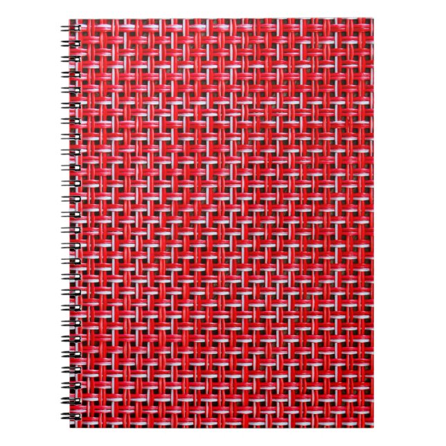 Rotes Gewebe nahtlose Textur von Bambusweide Ratta Notizblock (Vorderseite)