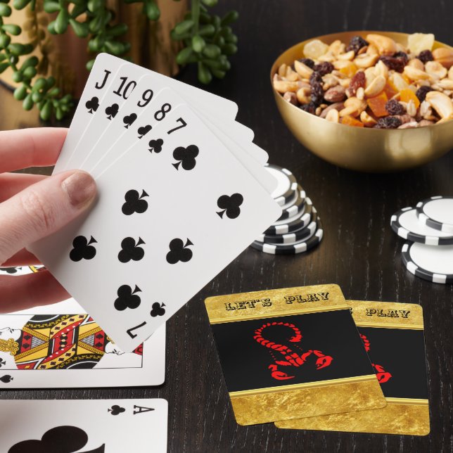 Rotes Giftkorpion sehr giftiges Insekt Spielkarten (In Situ)