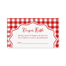Rotes Gingham Baby-Q BBQ Baby Shower Windel-Raffel