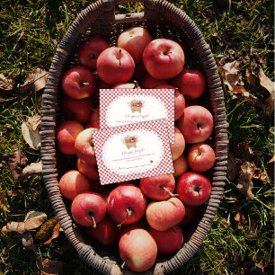 Rotes Gingham Boho Apfel Windel Raffle Babyparty  Begleitkarte