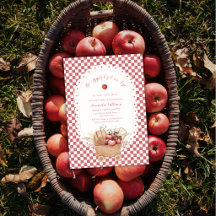 Rotes Gingham Boho Augapfel Baby Shower