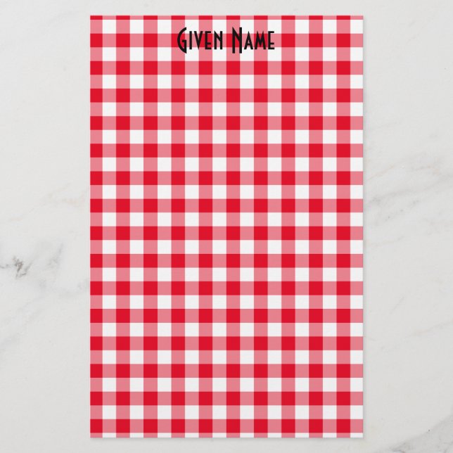 Rotes Gingham Briefpapier (Vorderseite)