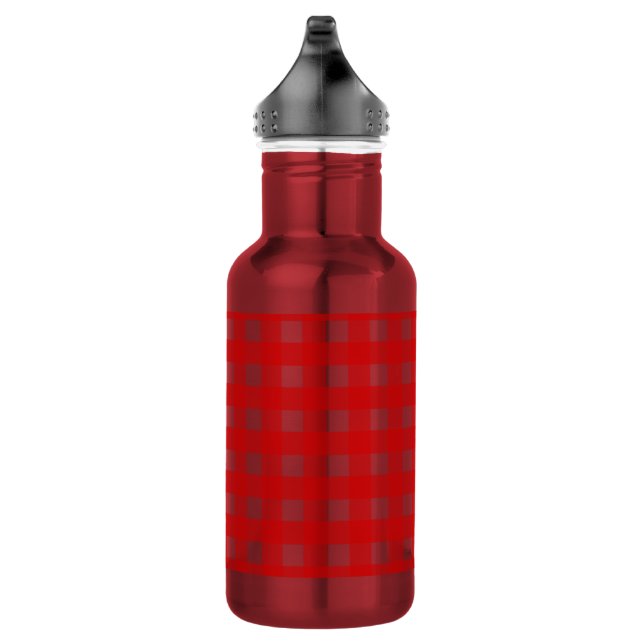 Rotes Gingham Edelstahlflasche (Rechts)