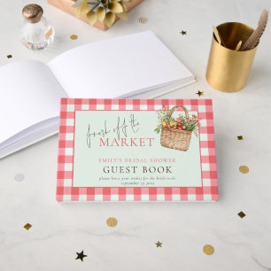 Rotes Gingham Frisch vom Markt Brautparty Gästebuch