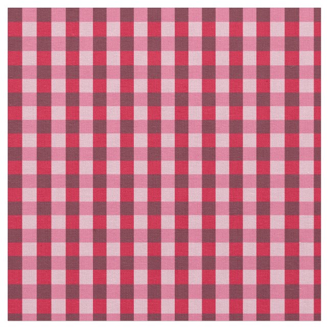 Rotes Gingham-Gewebe Stoff (Nahaufnahme)