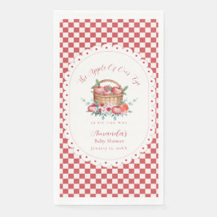 Rotes Gingham Herbst Farmer Ernte Apfel Baby Showe Serviette