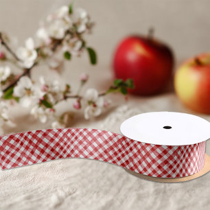 Rotes Gingham-Kontrollpartyband Satinband