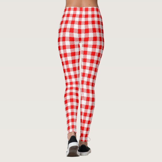 Rotes Gingham Leggings (Rückseite)