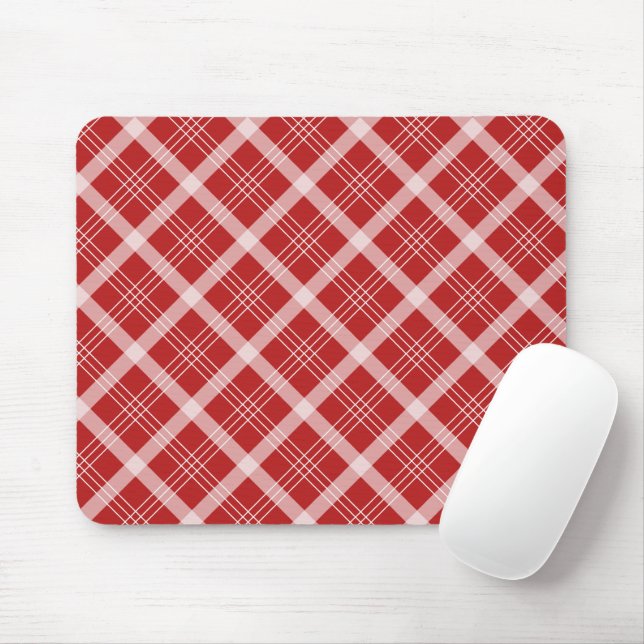Rotes Gingham-Mauspad für Studenten Mousepad (Mit Mouse)
