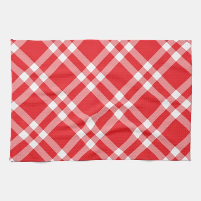 Rotes Gingham-Muster Geschirrtuch (Horizontal)