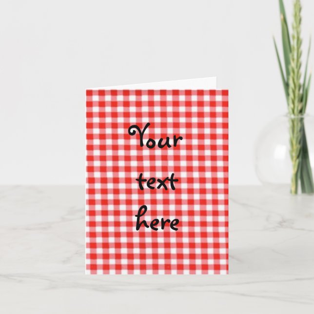 rotes Gingham notecard Karte (Vorderseite)