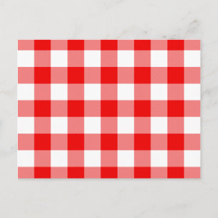 Rotes Gingham Postkarte