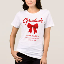 Rotes Gingham-Schleifen-Abschluss Tri-Blend Shirt