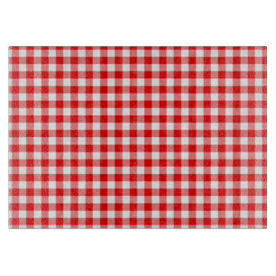 Rotes Gingham Schneidebrett