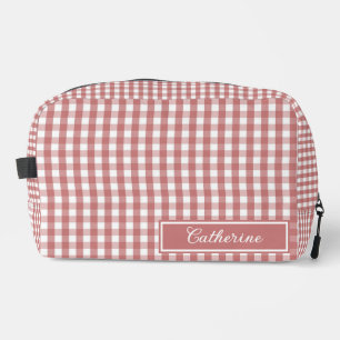 Rotes Gingham Süßes Karo Kosmetik Waschbeutel