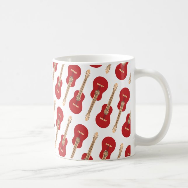 Rotes Gitarrenmuster Kaffeetasse (Rechts)