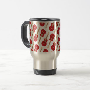 Rotes Gitarrenmuster Reisebecher