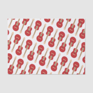 Rotes Gitarrenmuster Seidenpapier