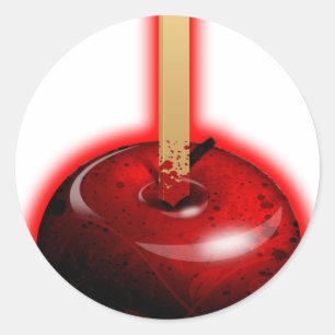 Rotes glänzendes Apple - verbotene Frucht Runder Aufkleber