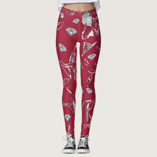 Rotes Glas und Diamanten Leggings
