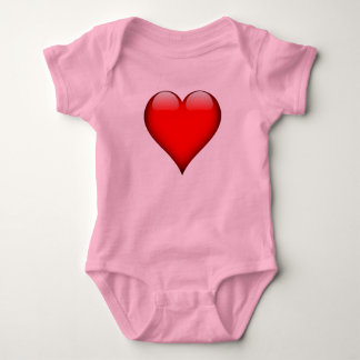 Rotes Glasherz kundengerecht Baby Strampler