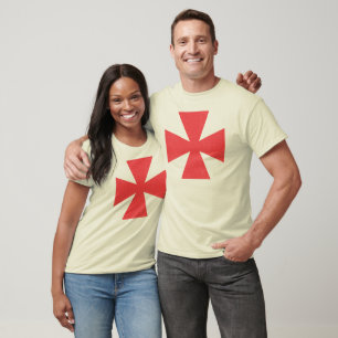Rotes gleichseitiges Kreuz Heraldisch Symbolisches T-Shirt