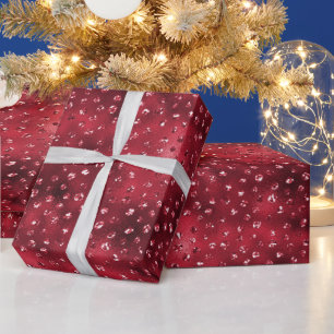 Rotes Glitter-Glam-Polka-Dots-Muster Geschenkpapier