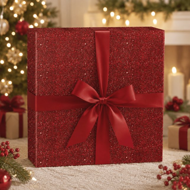 Rotes Glitter-Sparkling-Geschenkpapier Geschenkpapier (Von Creator hochgeladen)