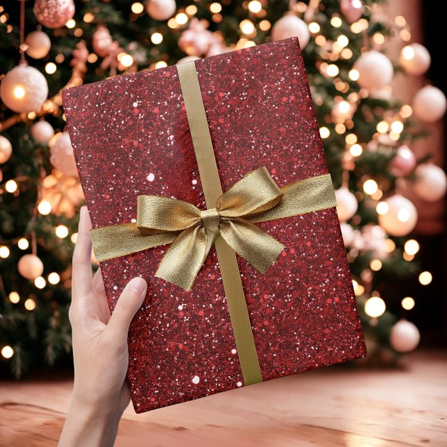 Rotes Glitter-Sparkling-Geschenkpapier Geschenkpapier (Von Creator hochgeladen)