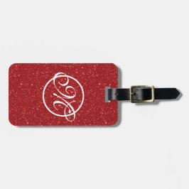 Rotes Glitz Presto Monogramm Gepäckanhänger