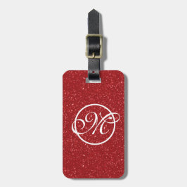 Rotes Glitz Presto Monogramm Gepäckanhänger