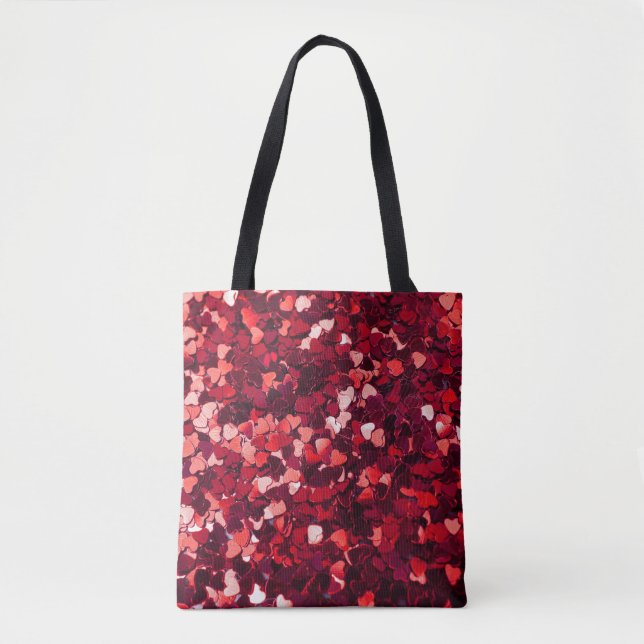 Rotes Glitzer Herz: Minimalistische Textur. (Vorderseite)