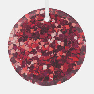 Rotes Glitzer Herz: Minimalistische Textur. Ornament Aus Glas
