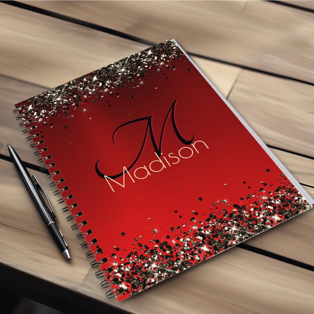 Rotes Glitzer-Monogramm Notizblock (Von Creator hochgeladen)