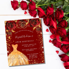 Rotes Glitzer zum Geburtstag Einladung zur Kostene Flyer