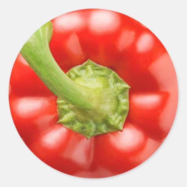 Rotes Glockenmakro Runder Aufkleber (Vorderseite)