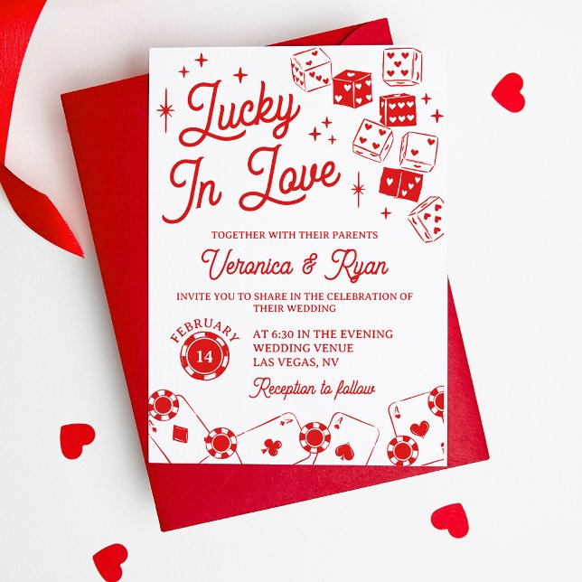 Rotes Glücklich Verliebt Würfel & Karten Hochzeit (Von Creator hochgeladen)