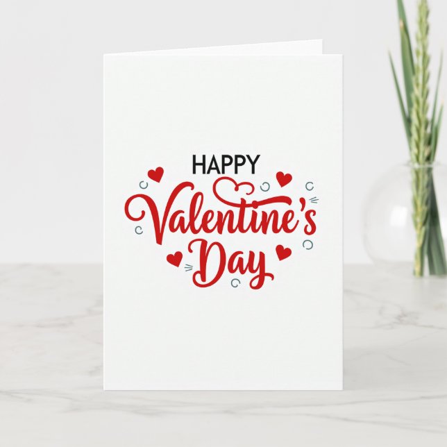 Rotes glückliches Valentinstag-Grußkartenskript Karte (Vorderseite)