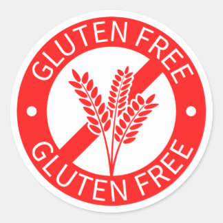 Rotes glutenfreies Zeichen Runder Aufkleber