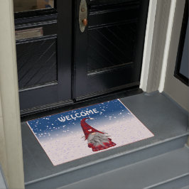 Rotes Gnome im Schnee Fußmatte