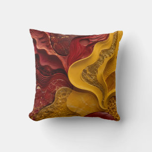 Rotes Gold Abstrakt Kühnes Feuer Kunst Geschenk Kissen